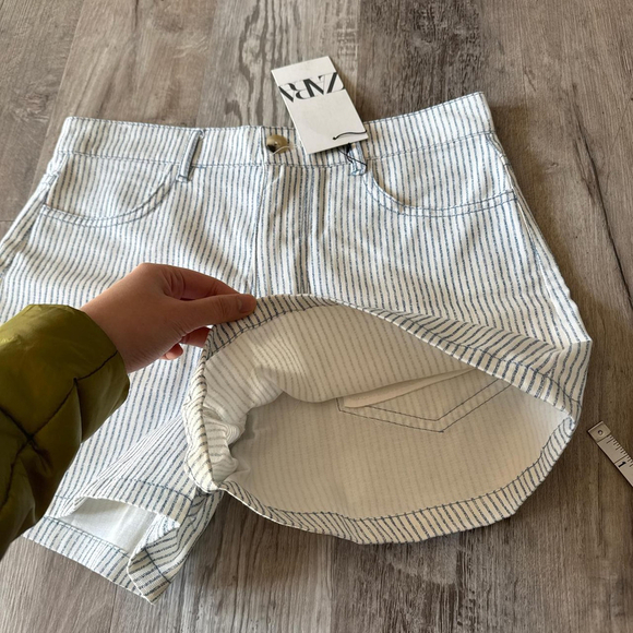 Zara LIGHTWEIGHT SUMMER STRIPED SHORT - SIZE 6 or 38 - BRAND NEW - Picture 4 of 6